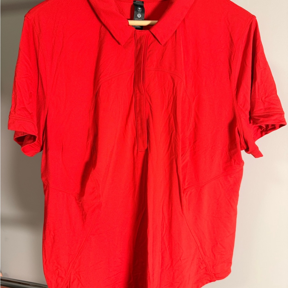 Lululemon Athletica Vibrant Red Polo Shirt
